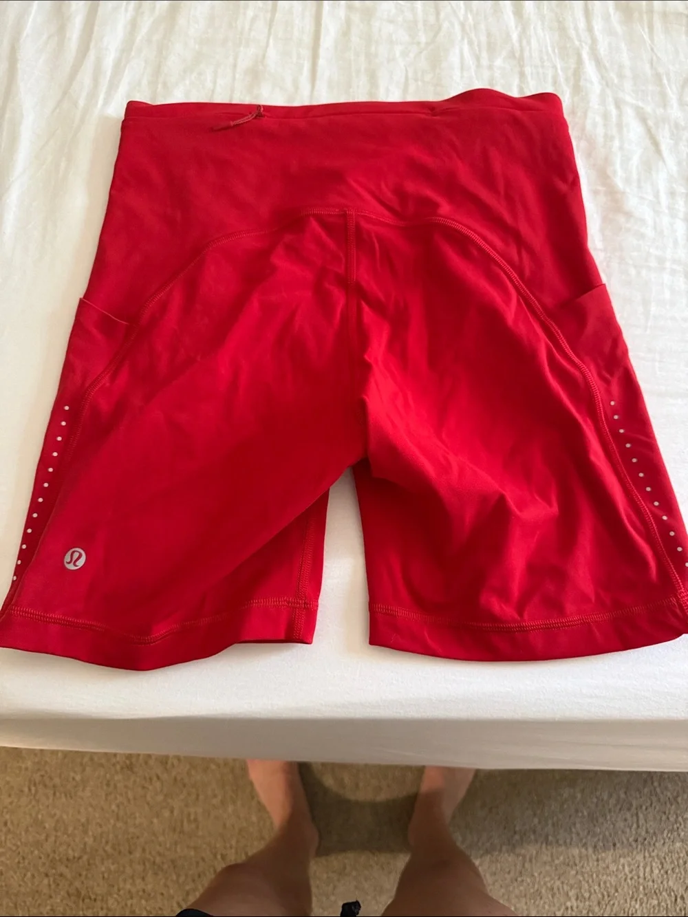 lululemon athletica Red High-Rise Bike Shorts